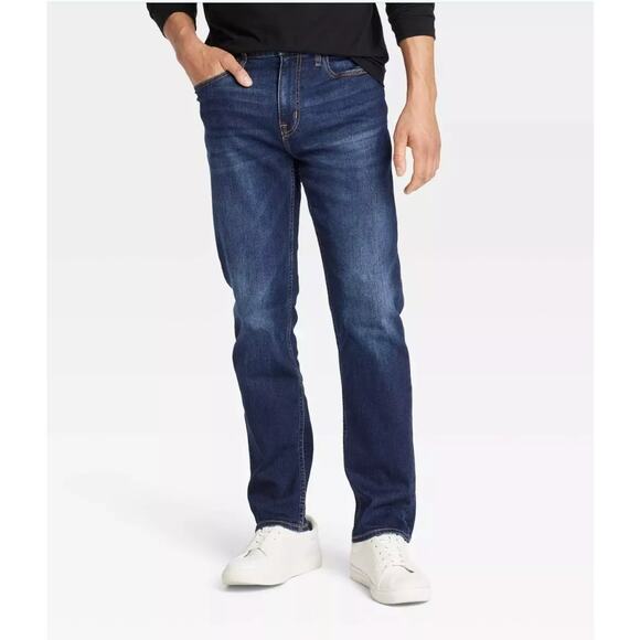 Goodfellow &‎ Co. Straight Recto Jeans Mens Size 36X32 Blue Dark Wash Denim NEW - Picture 6 of 11